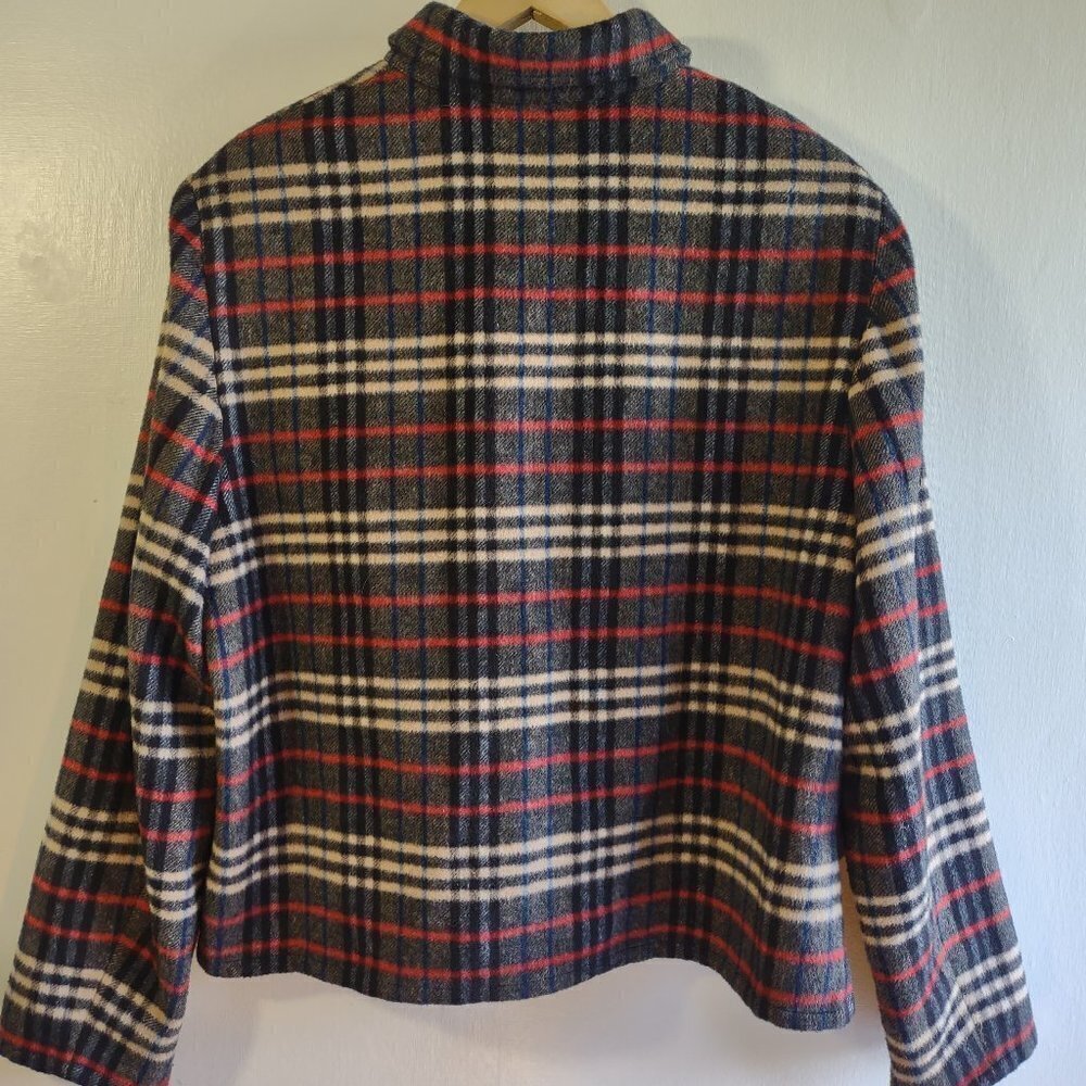 Vintage Evan Picone Plaid Wool Blazer Women Sz 14/16 Boho Classic - Picture 3 of 9